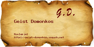 Geist Domonkos névjegykártya